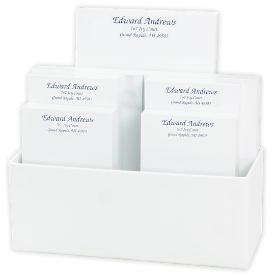 Proper Notepad Set in White Holder